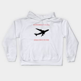 Aeronautical engineering text and airplane picture Kids Hoodie